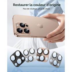 TAURI Lot de 2 Protecteurs d'Objectif de Caméra pour iPhone 16 Pro 6,3"/iPhone 16 Pro Max 6,9", Couverture Complète en Verre Tre