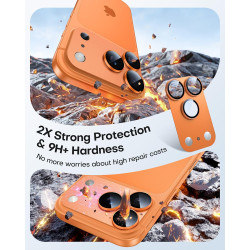Tauri lot de 2 protecteurs d'objectif de caméra pour iphone 17 pro max 6,9", couverture complète en verre trempé 9h anneau, plaq