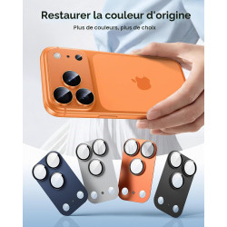 Tauri lot de 2 protecteurs d'objectif de caméra pour iphone 17 pro max 6,9", couverture complète en verre trempé 9h anneau, plaq