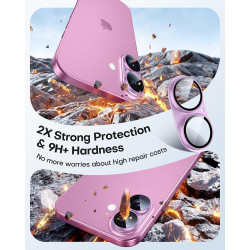 TAURI Lot de 2 Protecteurs d'Objectif de Caméra pour iPhone 16 6,1"/iPhone 16 Plus 6,7", Couverture Complète en Verre Trempé 9H 