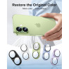 TAURI Lot de 2 Protecteurs d'Objectif de Caméra pour iPhone 17 6,3", Couverture Complète en Verre Trempé 9H Anneau, Plaque Métal