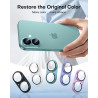 TAURI Lot de 2 Protecteurs d'Objectif de Caméra pour iPhone 16 6,1"/iPhone 16 Plus 6,7", Couverture Complète en Verre Trempé 9H 