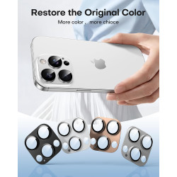 TAURI Lot de 2 Protecteurs d'Objectif de Caméra pour iPhone 16 Pro 6,3"/iPhone 16 Pro Max 6,9", Couverture Complète en Verre Tre