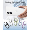 TAURI Lot de 2 Protecteurs d'Objectif de Caméra pour iPhone 17 6,3", Couverture Complète en Verre Trempé 9H Anneau, Plaque Métal