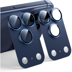 TAURI Lot de 2 Protecteurs d'Objectif de Caméra pour iPhone 17 Pro Max 6,9", Couverture Complète en Verre Trempé 9H Anneau, Plaq