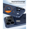 TAURI Lot de 2 Protecteurs d'Objectif de Caméra pour iPhone 17 Pro Max 6,9", Couverture Complète en Verre Trempé 9H Anneau, Plaq