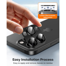 TAURI Lot de 2 Protecteurs d'Objectif de Caméra pour iPhone 16 Pro 6,3"/iPhone 16 Pro Max 6,9", Couverture Complète en Verre Tre