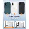 TAURI Lot de 2 Protecteurs d'Objectif de Caméra pour iPhone 17 6,3", Couverture Complète en Verre Trempé 9H Anneau, Plaque Métal