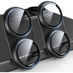 TAURI Lot de 2 Protecteurs d'Objectif de Caméra pour iPhone 16 6,1"/iPhone 16 Plus 6,7", Couverture Complète en Verre Trempé 9H 