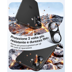 TAURI Lot de 2 Protecteurs d'Objectif de Caméra pour iPhone 16 6,1"/iPhone 16 Plus 6,7", Couverture Complète en Verre Trempé 9H 