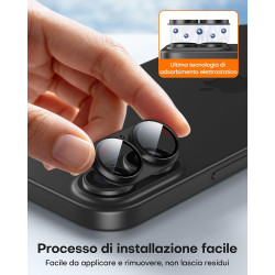 TAURI Lot de 2 Protecteurs d'Objectif de Caméra pour iPhone 16 6,1"/iPhone 16 Plus 6,7", Couverture Complète en Verre Trempé 9H 