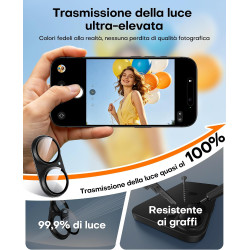 TAURI Lot de 2 Protecteurs d'Objectif de Caméra pour iPhone 16 6,1"/iPhone 16 Plus 6,7", Couverture Complète en Verre Trempé 9H 