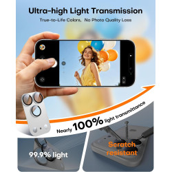 TAURI Lot de 2 Protecteurs d'Objectif de Caméra pour iPhone 17 Pro 6,3", Couverture Complète en Verre Trempé 9H Anneau, Plaque M