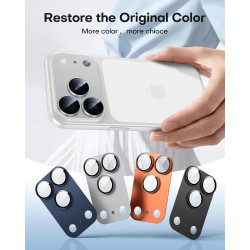 TAURI Lot de 2 Protecteurs d'Objectif de Caméra pour iPhone 17 Pro 6,3", Couverture Complète en Verre Trempé 9H Anneau, Plaque M