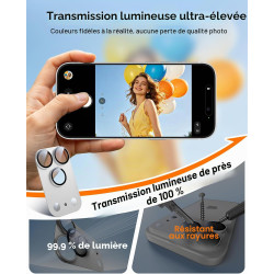 TAURI Lot de 2 Protecteurs d'Objectif de Caméra pour iPhone 17 Pro Max 6,9", Couverture Complète en Verre Trempé 9H Anneau, Plaq