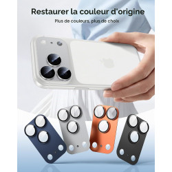 TAURI Lot de 2 Protecteurs d'Objectif de Caméra pour iPhone 17 Pro Max 6,9", Couverture Complète en Verre Trempé 9H Anneau, Plaq