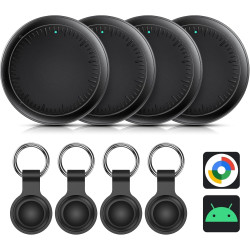 Smart traceur tag, smart traceur gps android lot de 4, fonctionne avec app android localiser,traceur localisateur d’objets bleut