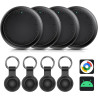 Smart traceur tag, smart traceur gps android lot de 4, fonctionne avec app android localiser,traceur localisateur d’objets bleut