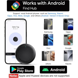 Smart traceur tag, smart traceur gps android lot de 4, fonctionne avec app android localiser,traceur localisateur d’objets bleut