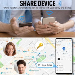 Smart traceur tag, smart traceur gps android lot de 4, fonctionne avec app android localiser,traceur localisateur d’objets bleut
