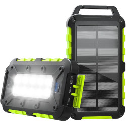 Batterie Externe Solaire 26800mAh PD 22,5W Chargeur Solaire avec 2 Ports USB et Une Entrée USB-C Charge Rapide Batterie Solaire 