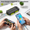 Batterie Externe Solaire 26800mAh PD 22,5W Chargeur Solaire avec 2 Ports USB et Une Entrée USB-C Charge Rapide Batterie Solaire 