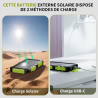 Batterie Externe Solaire 10000mAh PD 22,5W Chargeur Solaire avec 2 Ports USB et Une Entrée USB-C Charge Rapide Batterie Solaire 
