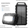 Batterie Externe Solaire 10000mAh PD 22,5W Chargeur Solaire avec 2 Ports USB et Une Entrée USB-C Charge Rapide Batterie Solaire 