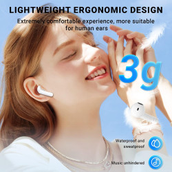 Ecouteurs bleutooth sans fil, kauguo écouteurs sans fil 5.4 avec 4 enc réduction antibruit mic 42h durée écran led contrôle tact