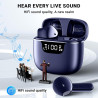 Ecouteurs bleutooth sans fil, oreillette bleutooth avec 4 enc réduction antibruit mic ipx6 étanche 42h durée écran led hifi stér