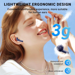 Ecouteurs bleutooth sans fil, oreillette bleutooth avec 4 enc réduction antibruit mic ipx6 étanche 42h durée écran led hifi stér