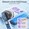 Ecouteurs bleutooth sans fil, écouteurs sans fil 5.4 avec 4 enc réduction antibruit mic hifi stéréo ipx6 étanche 42h durée écran