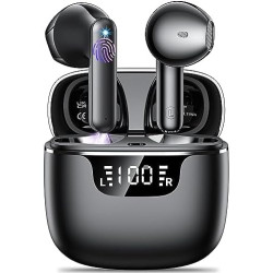 Ecouteurs bleutooth sans fil, kauguo écouteurs sans fil 5.4 avec 4 enc réduction antibruit mic hifi stéréo ipx6 étanche 42h duré
