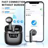 Ecouteurs bleutooth sans fil, kauguo écouteurs sans fil 5.4 avec 4 enc réduction antibruit mic hifi stéréo ipx6 étanche 42h duré