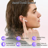 Ecouteurs bleutooth sans fil, kauguo écouteurs sans fil 5.4 avec 4 enc réduction antibruit mic hifi stéréo ipx6 étanche 42h duré