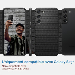 Spigen Liquid Air Coque Compatible avec Samsung Galaxy S23 Plus - Noir