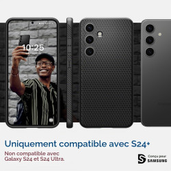 Spigen Coque pour Samsung S24 Plus Liquid Air - Noir Mat