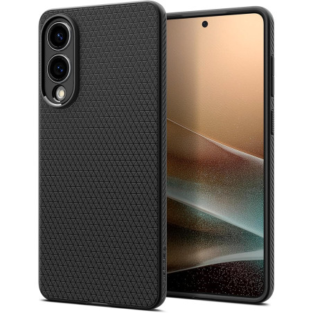 Spigen Liquid Air Coque Compatible avec Samsung Galaxy S25 Edge - Noir Mat