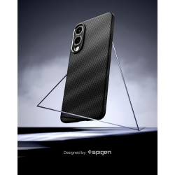Spigen Liquid Air Coque Compatible avec Samsung Galaxy S25 Edge - Noir Mat