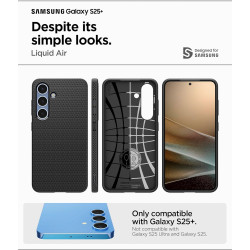 Spigen Liquid Air Coque Compatible avec Samsung Galaxy S25 Plus - Noir Mat