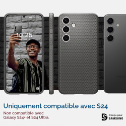 Spigen Liquid Air Coque Compatible avec Galaxy S24 - Gris