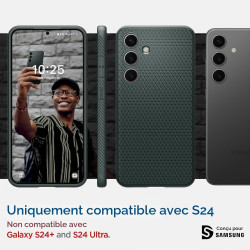 Spigen Liquid Air Coque Compatible avec Galaxy S24 - Vert | Technologie à coussin d'air
