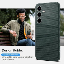 Spigen Liquid Air Coque Compatible avec Galaxy S24 - Vert | Technologie à coussin d'air