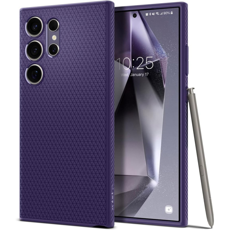 Spigen Liquid Air Coque Compatible avec Samsung Galaxy S24 Ultra 5G - Violet Foncé
