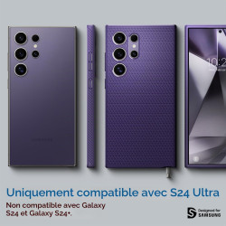 Spigen Liquid Air Coque Compatible avec Samsung Galaxy S24 Ultra 5G - Violet Foncé