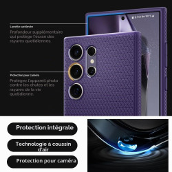 Spigen Liquid Air Coque Compatible avec Samsung Galaxy S24 Ultra 5G - Violet Foncé