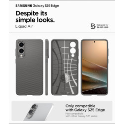 Spigen Liquid Air Coque Compatible avec Samsung Galaxy S25 Edge - Gris