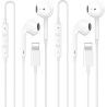 [certifié apple mfi écouteurs filaires lightning intra-auriculaires | [vrai plug & play sans bleutooth] casque audio stéréo hi-f