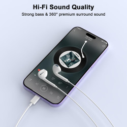 [certifié apple mfi écouteurs filaires lightning intra-auriculaires | [vrai plug & play sans bleutooth] casque audio stéréo hi-f