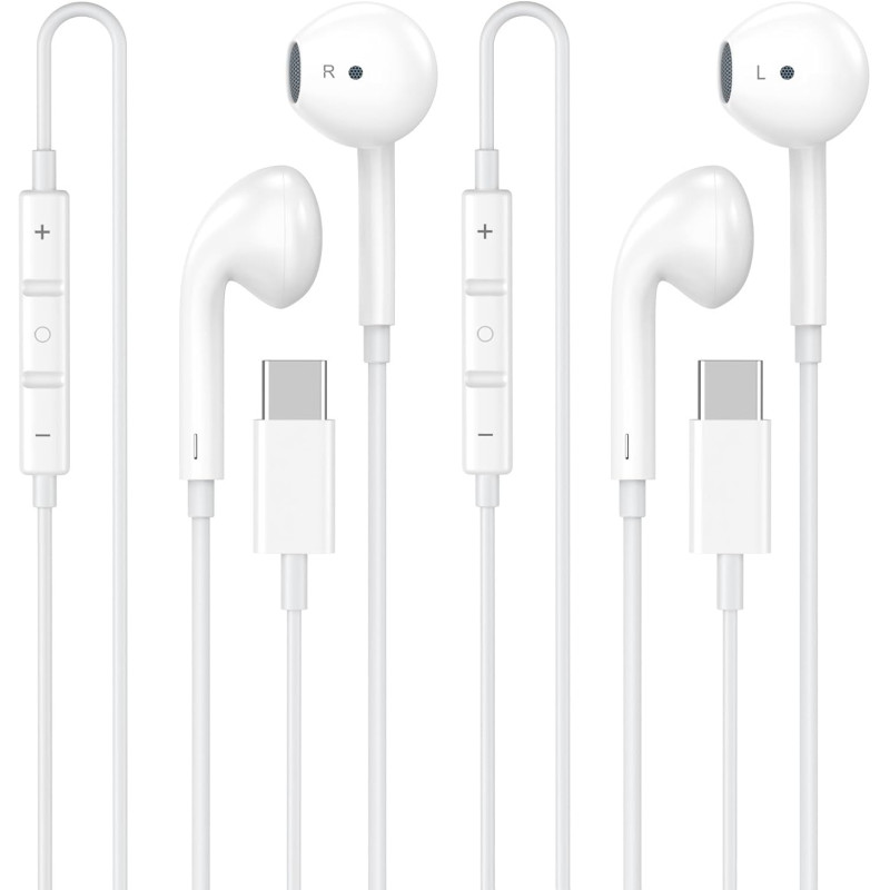 [Certifié Apple MFi Écouteurs Filaires USB C Intra-Auriculaires | Casque Audio Stéréo Hi-FI avec Microphone et Contrôle du Volum